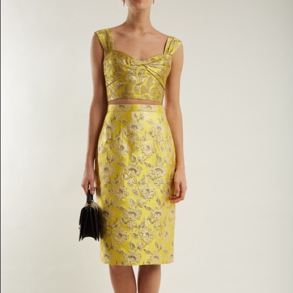 Prada Cropped Metallic Brocade Top - Picture 4 of 8